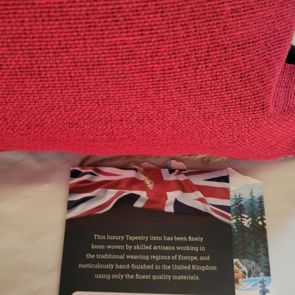 Hines of Oxford Stag on Red Tapestry 18" Toss Pillow Decorative Buck Deer Throw - Picture 4 of 12